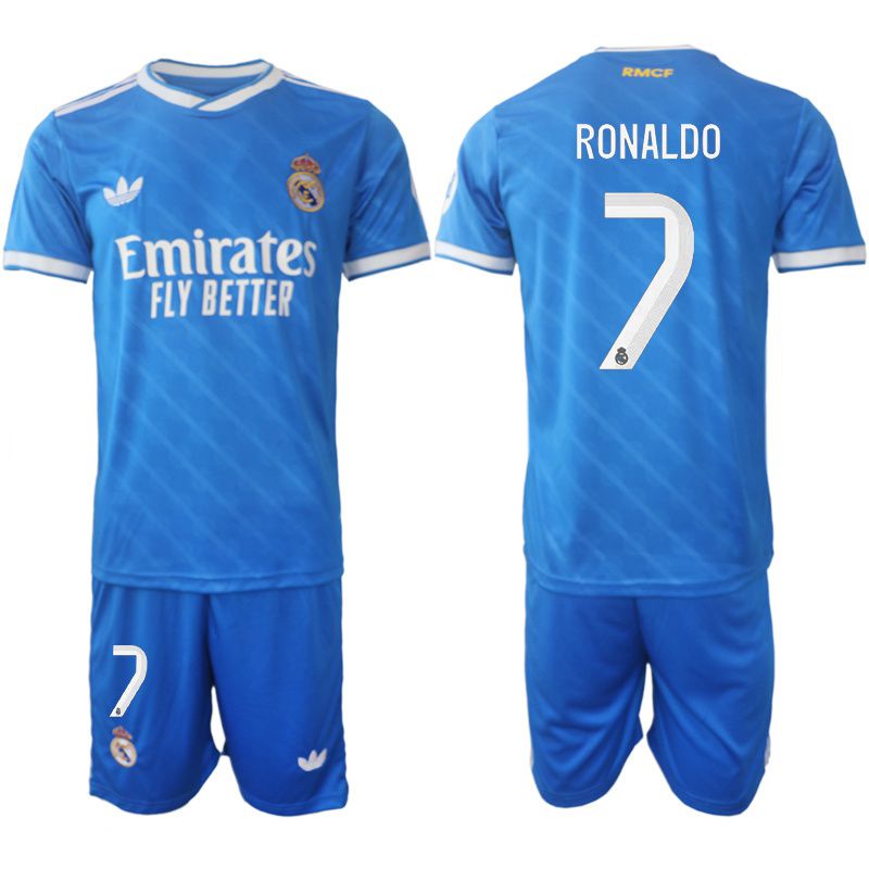 Men 2025-2026 Club Real Madrid away blue #7 Soccer Jersey1